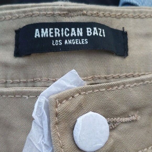 5/$55 American Bazi high rise color shorts - khaki - cotton blend - NWT - 2X - Picture 5 of 10